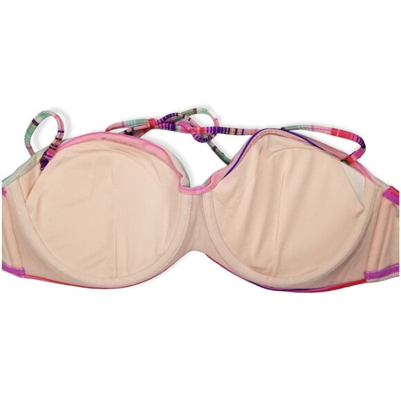 Victoria's Secret Size 36C Knockout Bandeau Swim Top Striped  Convertible - Picture 6 of 10